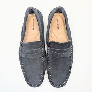 Nordstrom Brody Driving Penny Loafer Gray Suede Men's Size 8